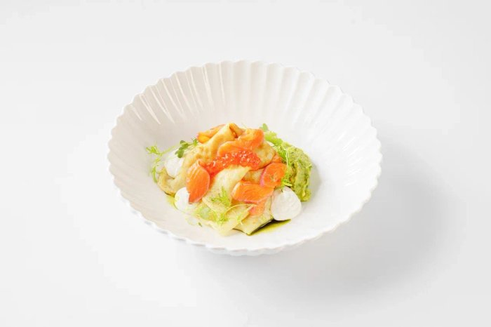 Блины с форелью и красной икрой