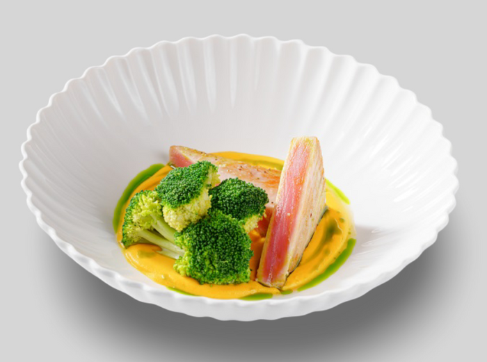 Тунец с кремом из батата