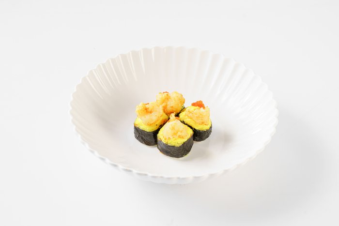 Запеченный с креветкой и соусом пармезан